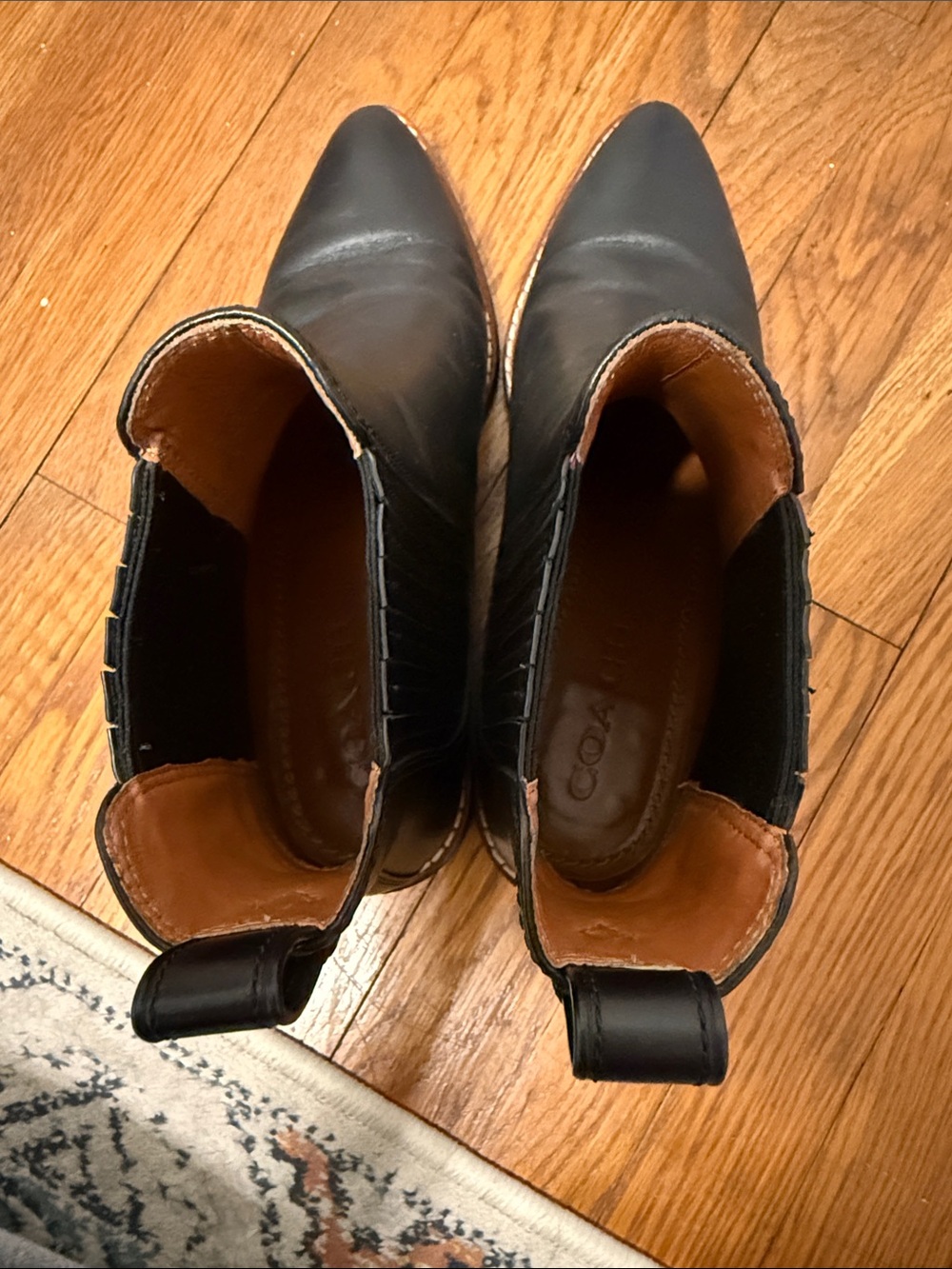 COACH Black Leather Chelsea Ankle Boots - Picture 3 of 6